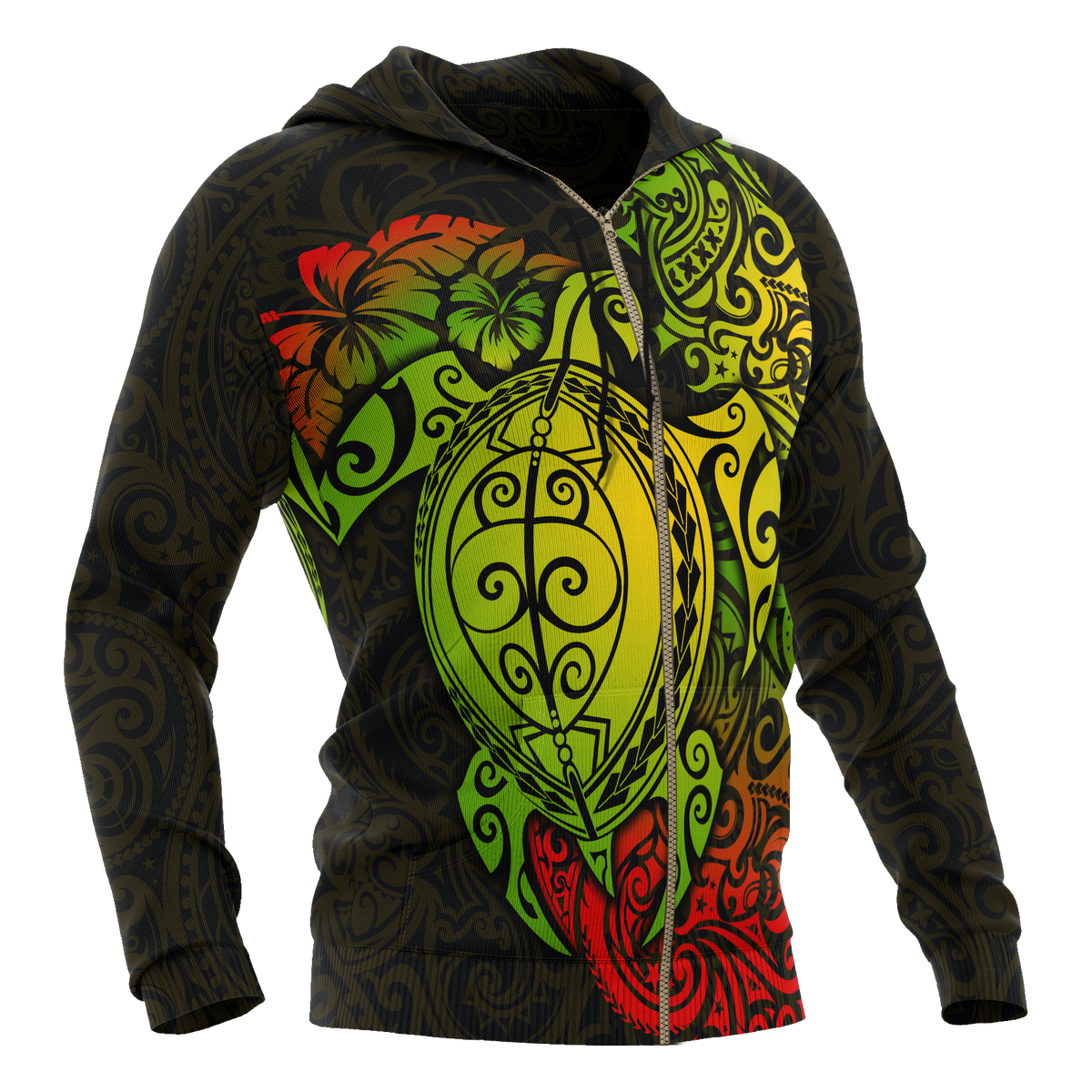 Polynesian Hawaii Hoodie (Zip up) Polynesian Turtle - Polynesian Pride
