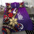 New Caledonia Bedding Set - Tribal Flower With Special Turtles Purple Color - Polynesian Pride