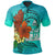 Fiji Polo Shirt Tropical Flowers Style Unisex Blue - Polynesian Pride