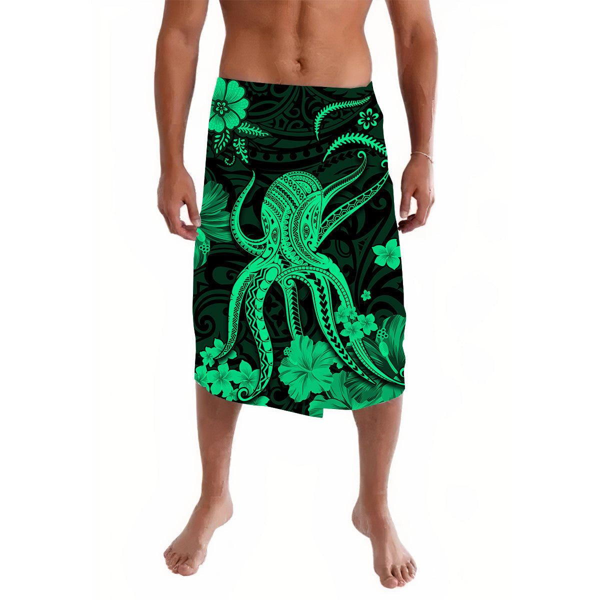 Hawaii Lavalava Polynesian Green Octopus LT13 Green - Polynesian Pride