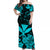 Hawaii Off Shoulder Long Dress Polynesia Turquoise Kanaka Maoli LT13 Women Turquoise - Polynesian Pride