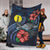 New Caledonia Polynesian Premium Blanket - Blue Turtle Hibiscus - Polynesian Pride