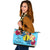 New Caledonia Leather Tote - Tropical Style Blue - Polynesian Pride