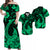 Hawaii Couple Outfits Hawaii Matching Dress and Hawaiian Shirt Polynesia Green Fish Hook LT13 Green - Polynesian Pride