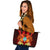 Guam Large Leather Tote - Tribal Tuna Fish - Polynesian Pride