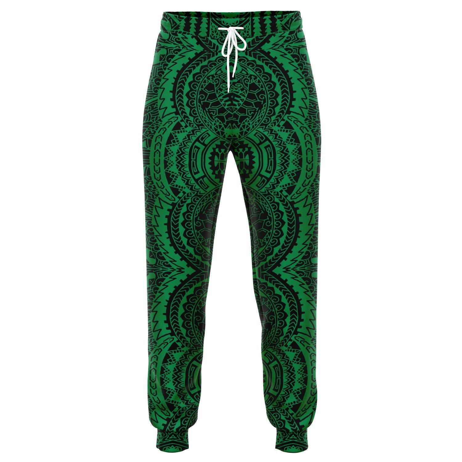 Polynesian Symmetry Green Joggers Unisex Green - Polynesian Pride