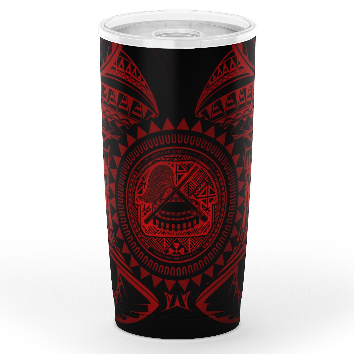 American Samoa Polynesian Tumbler - American Samoa Red Seal One Style Black - Polynesian Pride