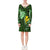 Hawaii Long Sleeve String Tie Dress - Green Hibiscus - Polynesian Pride