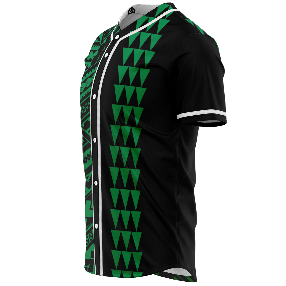 Hawaii Polynesian Kakau Baseball Jersey V.5 - Freestyle - Green - Polynesian Pride