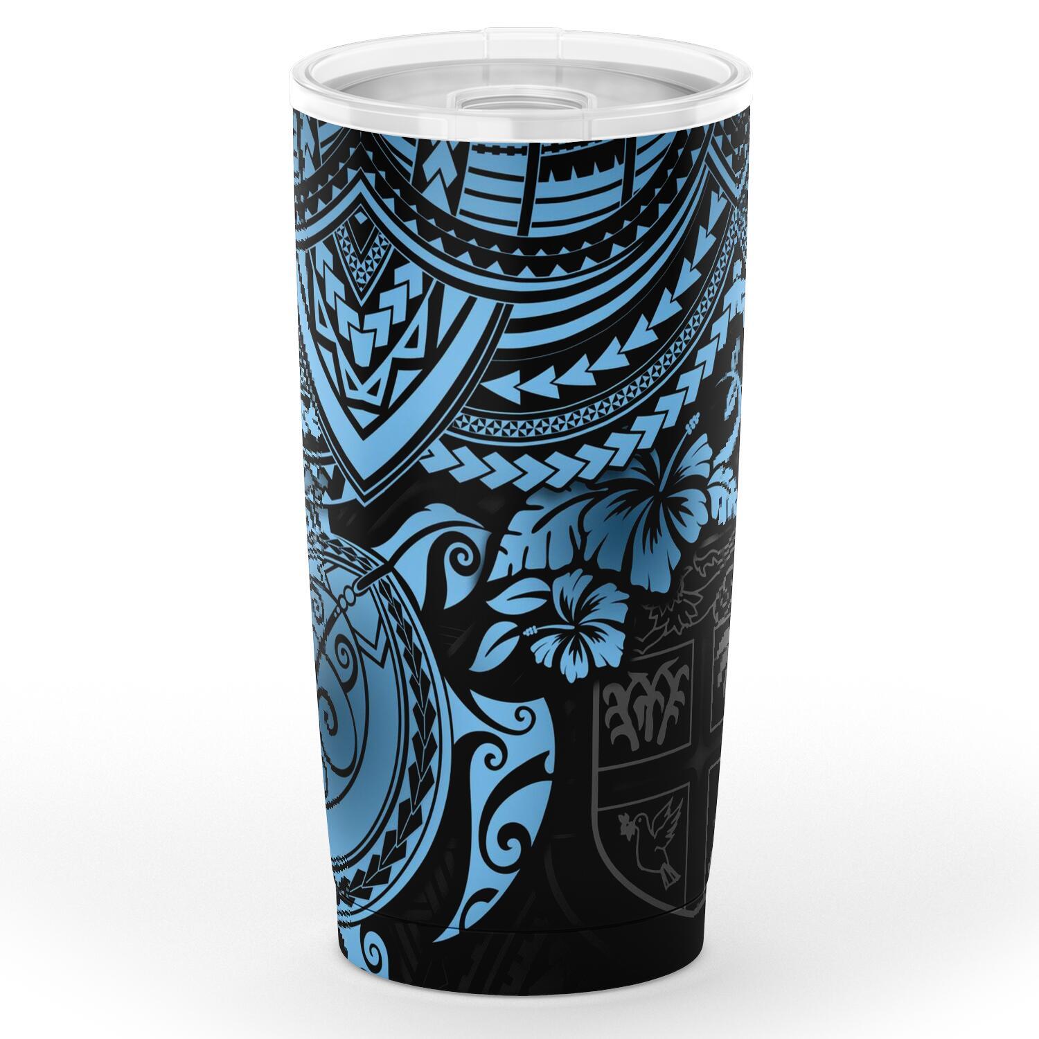 Fiji Polynesian Tumbler - Blue - Polynesian Turtle One Style Black - Polynesian Pride