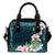 Turtle And Hibiscus Shoulder Handbag 04 One Size Black - Polynesian Pride