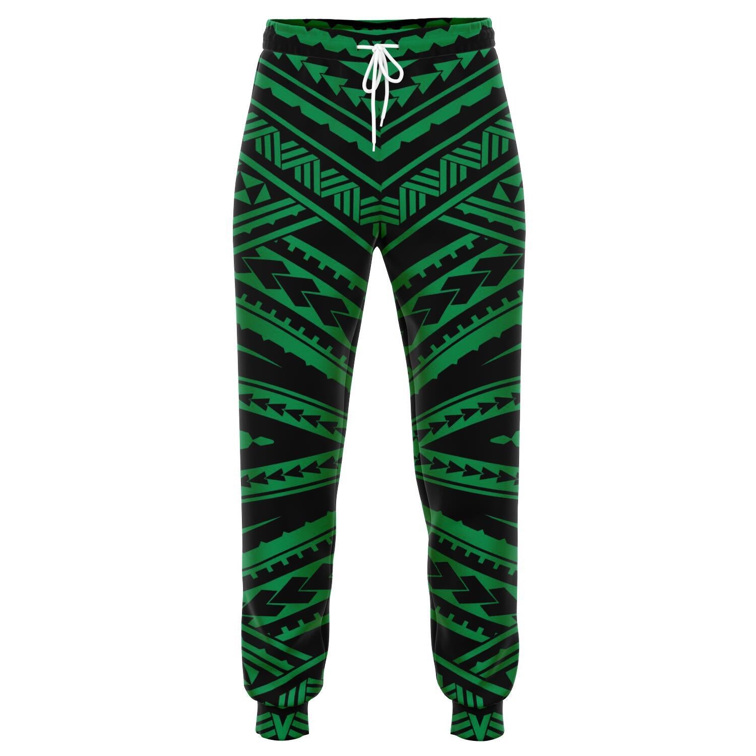 Polynesian Tatau Green Joggers Unisex Green - Polynesian Pride