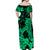 Hawaii Off Shoulder Long Dress Polynesia Green Beautiful Hula Girl LT13 - Polynesian Pride