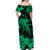 Hawaii Off Shoulder Long Dress Polynesia Green Shark LT13 - Polynesian Pride