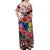 Cook Islands Off Shoulder Long Dress Hibiscus and Turtles Red LT13 - Polynesian Pride