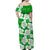 (Custom Personalised) Hawaii Off Shoulder Long Dress Green Simple Tropical Flowers LT13 - Polynesian Pride