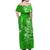 (Custom Personalised) Wallis et Futuna Off Shoulder Long Dress Polynesia Green Sea Turtle and Flowers LT13 - Polynesian Pride