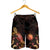 Marshall Islands Polynesian Men's Shorts - Turtle With Blooming Hibiscus Gold - Polynesian Pride