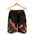 Tokelau Polynesian Men's Shorts - Turtle With Blooming Hibiscus Gold - Polynesian Pride