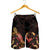 Pohnpei Polynesian Men's Shorts - Turtle With Blooming Hibiscus Gold - Polynesian Pride