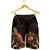 Samoa Polynesian Men's Shorts - Turtle With Blooming Hibiscus Gold - Polynesian Pride