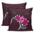 Plumeria Polynesia Pink Pillow Covers One Size Zippered Pillow Cases 18"x 18" (Twin Sides) (Set of 2) Black - Polynesian Pride