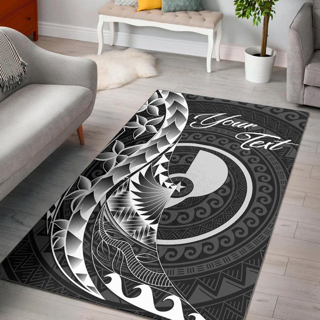 Yap Area Rug - Custom Personalised Polynesian Pattern Style Black - Polynesian Pride