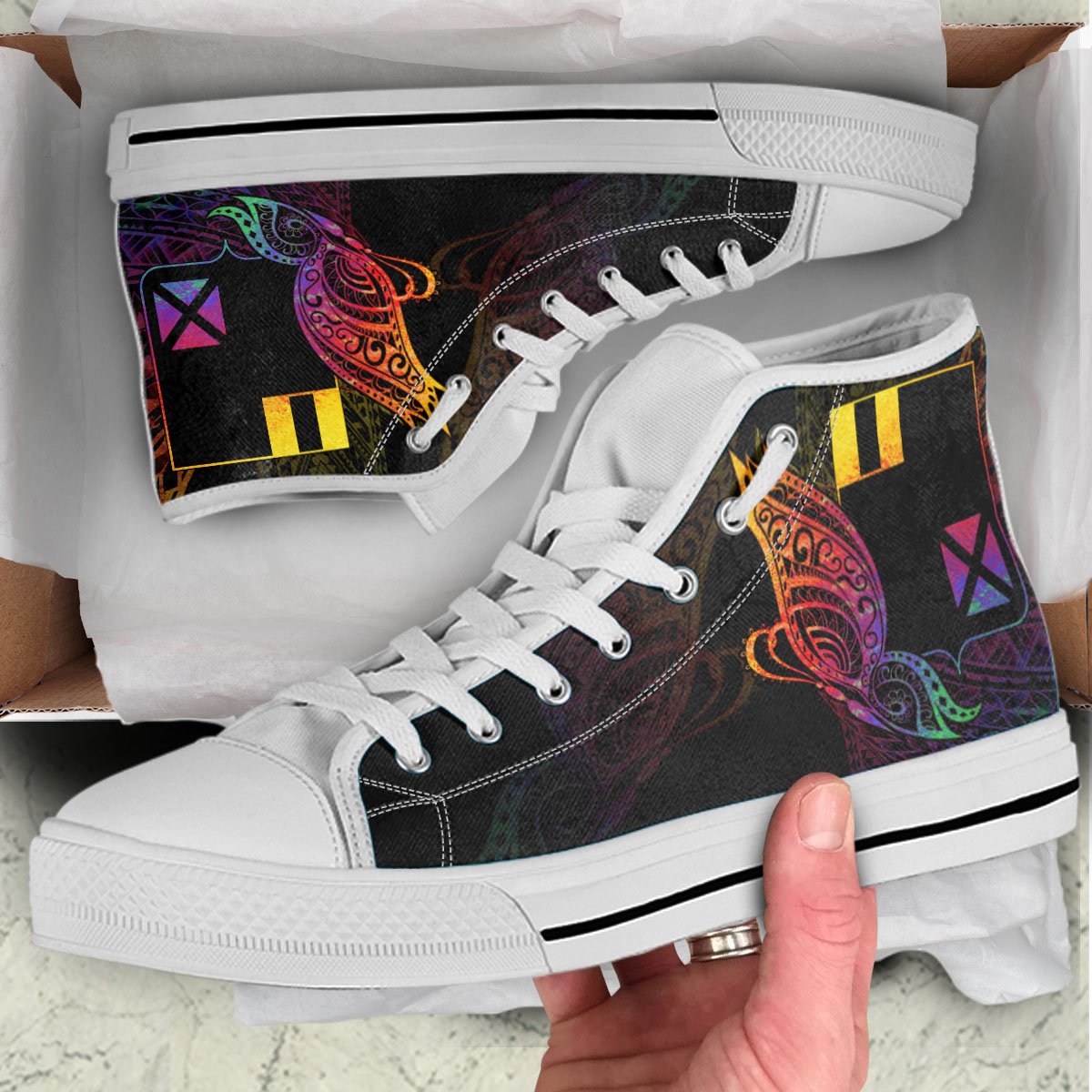Wallis and Futuna High Top - Butterfly Polynesian Style - Polynesian Pride