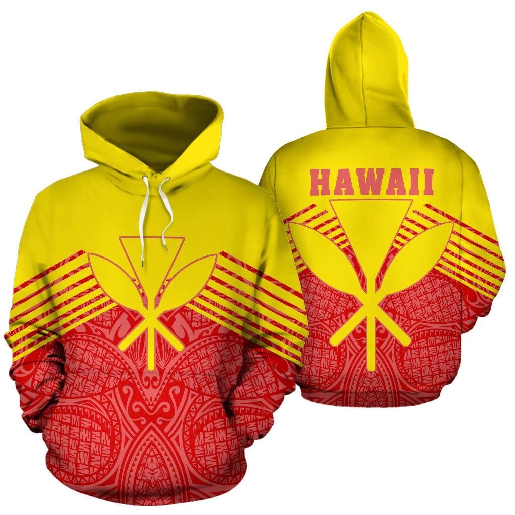 Kanaka Polynesian Hoodie Stripes Style Unisex White - Polynesian Pride