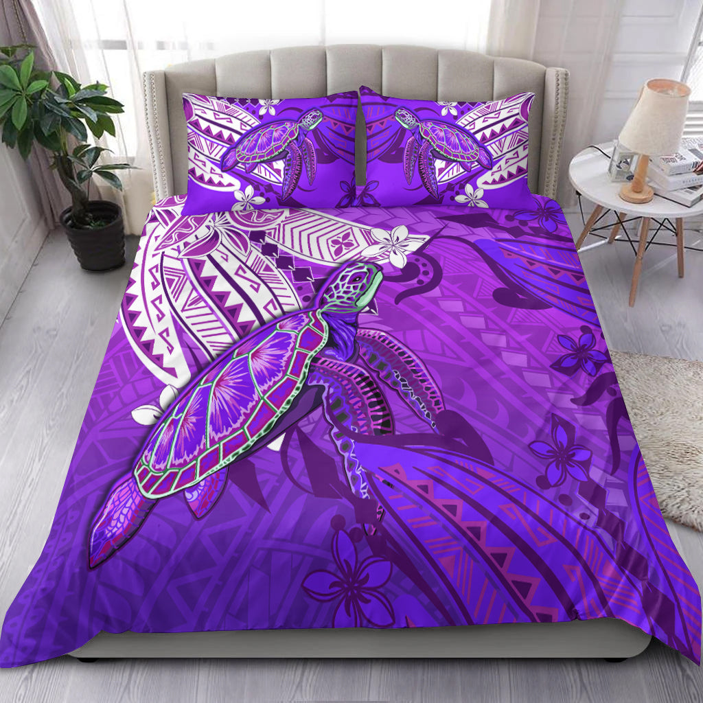 Hawaiian Islands Bedding Set Turtle Mix Hawaii Polynesian Purple LT13 Purple - Polynesian Pride