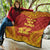 Papua New Guinea Premium Quilt - Papua New Guinea Coat Of Arms Polynesian Chief Red Version - Polynesian Pride