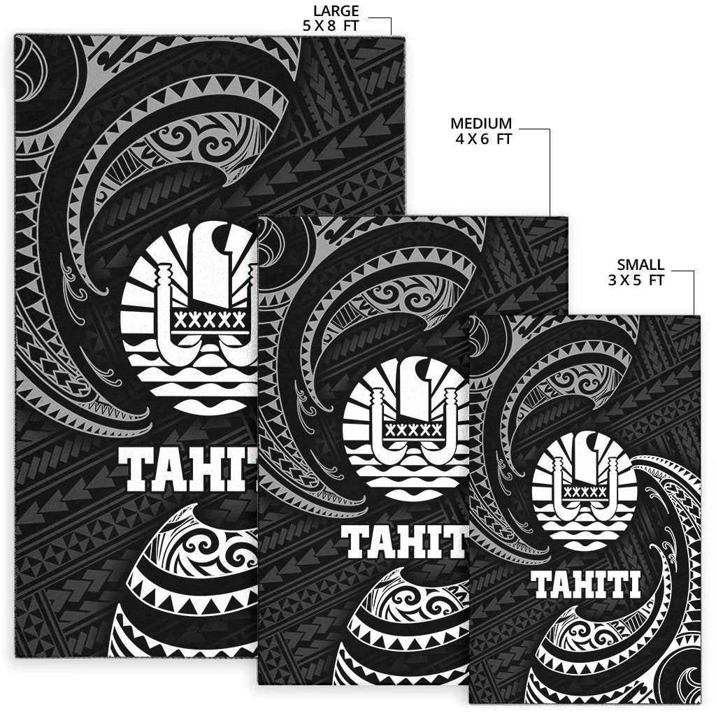 Tahiti Polynesian Area Rug - White Tribal Wave - Polynesian Pride