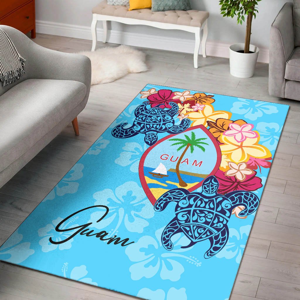 Guam Area Rug - Tropical Style Blue - Polynesian Pride