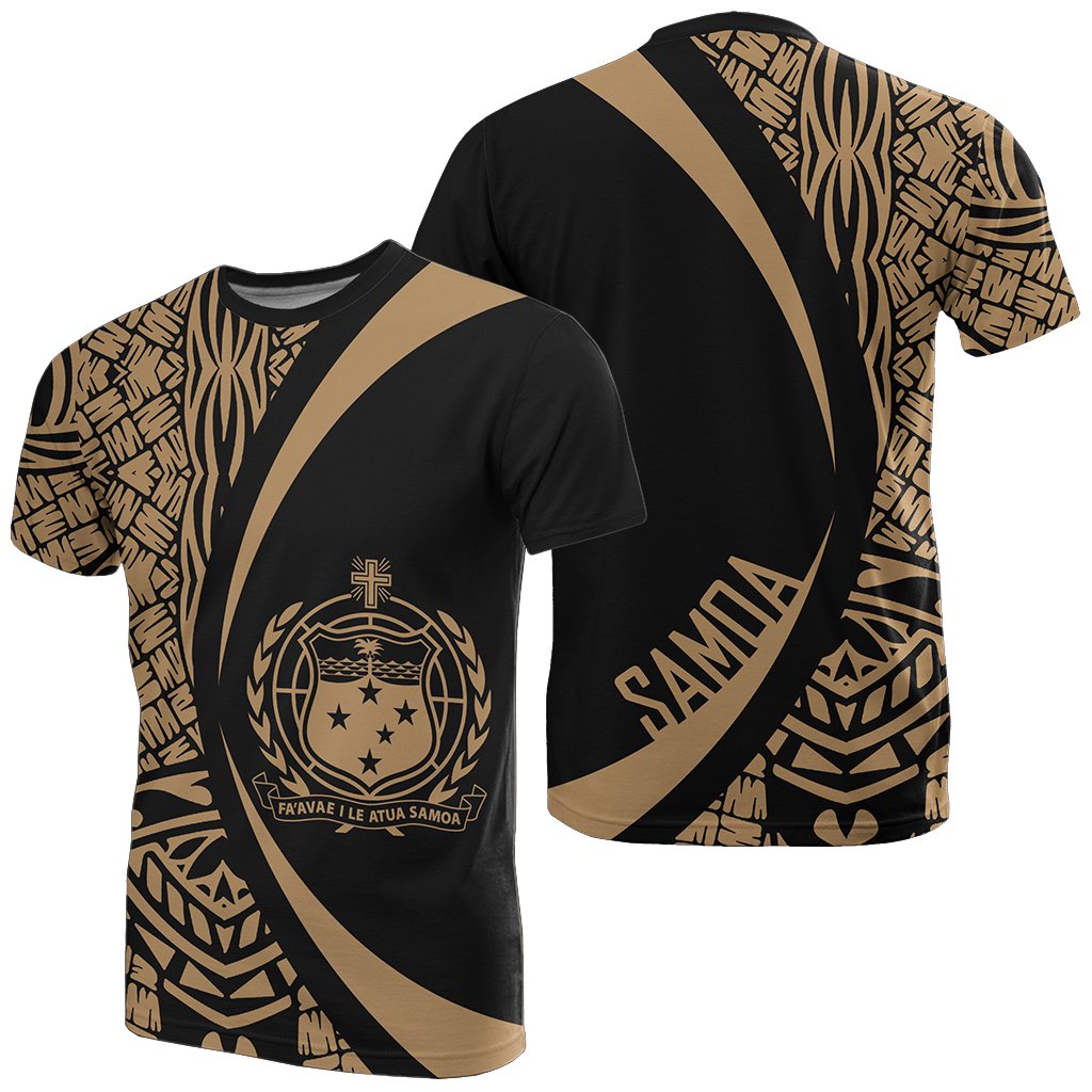 Samoa Gold Polynesian T Shirt Circle Style Unisex Gold - Polynesian Pride