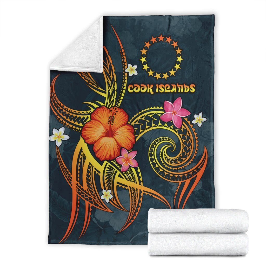 Cook Islands Polynesian Premium Blanket - Legend of Cook Islands (Blue) - Polynesian Pride