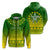 Custom Cook Islands Turtle With Tribal Zip Hoodie LT12 Unisex Green - Polynesian Pride