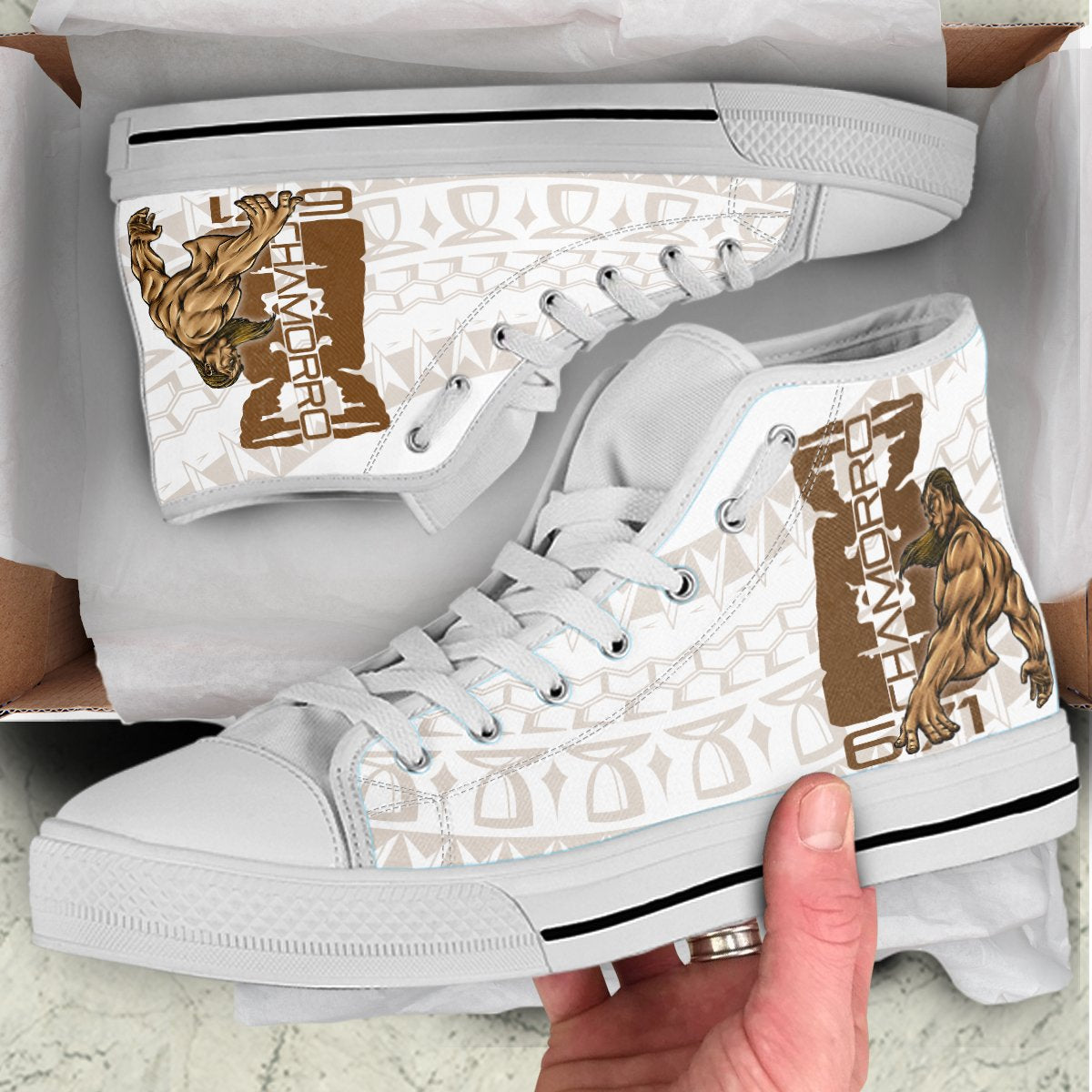 Guam High Top Shoes - Chamorro With Puntan - Polynesian Pride