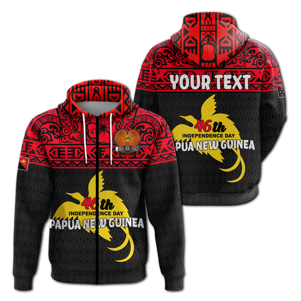 Custom Papua New Guinea Independence Day Zip up Hoodie LT12 Unisex Red - Polynesian Pride