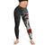 Tahiti Polynesian Custom Personalised Legging - Coat Of Arm With Hibiscus White - Polynesian Pride