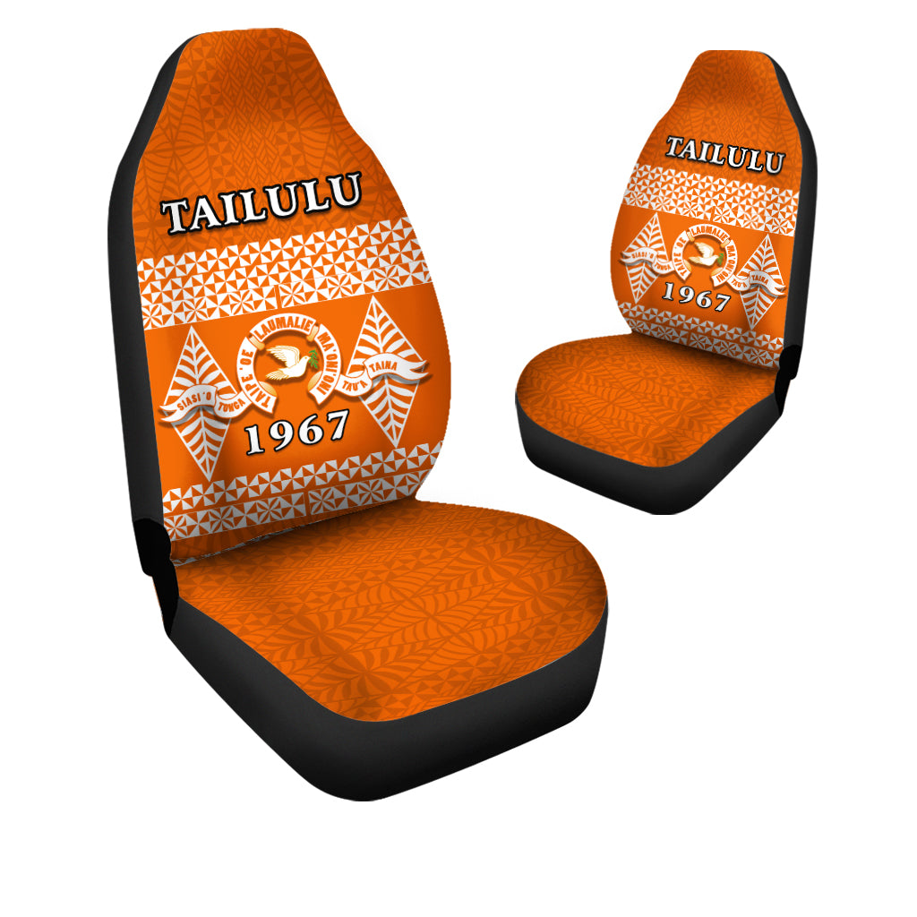 Tailulu College Car Seat Covers Tonga Pattern Version 02 LT13 Universal Fit Blue - Polynesian Pride