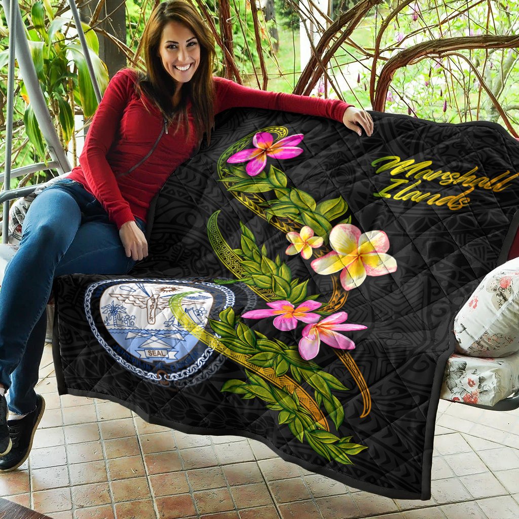 Marshall Islands Polynesian Quilt - Plumeria Tribal - Polynesian Pride