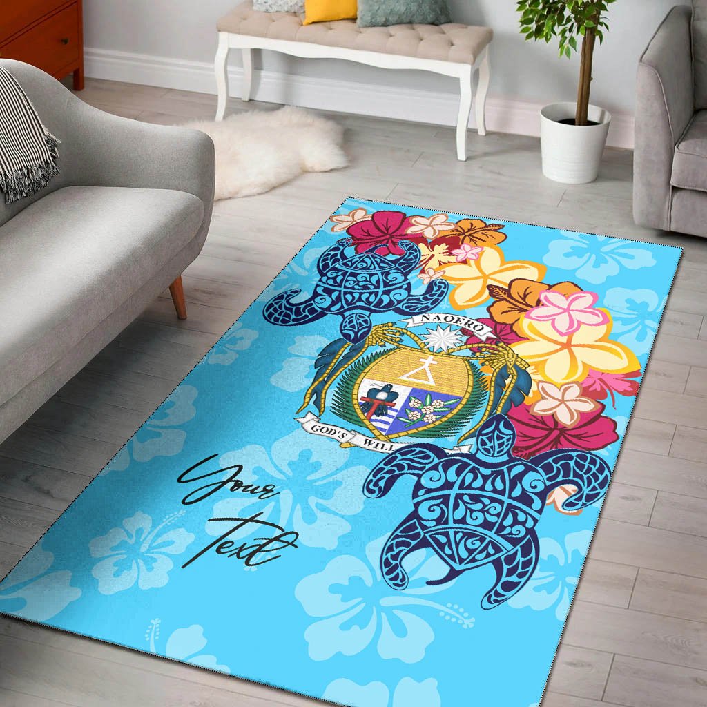 Nauru Area Rug - Custom Personalised Tropical Style Blue - Polynesian Pride