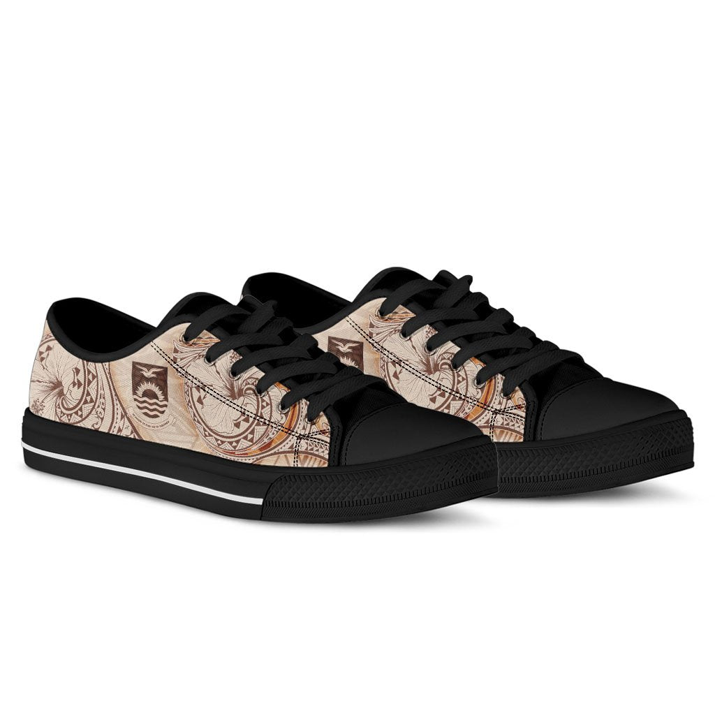Kiribati Low Top Shoes - Hibiscus Flowers Vintage Style - Polynesian Pride