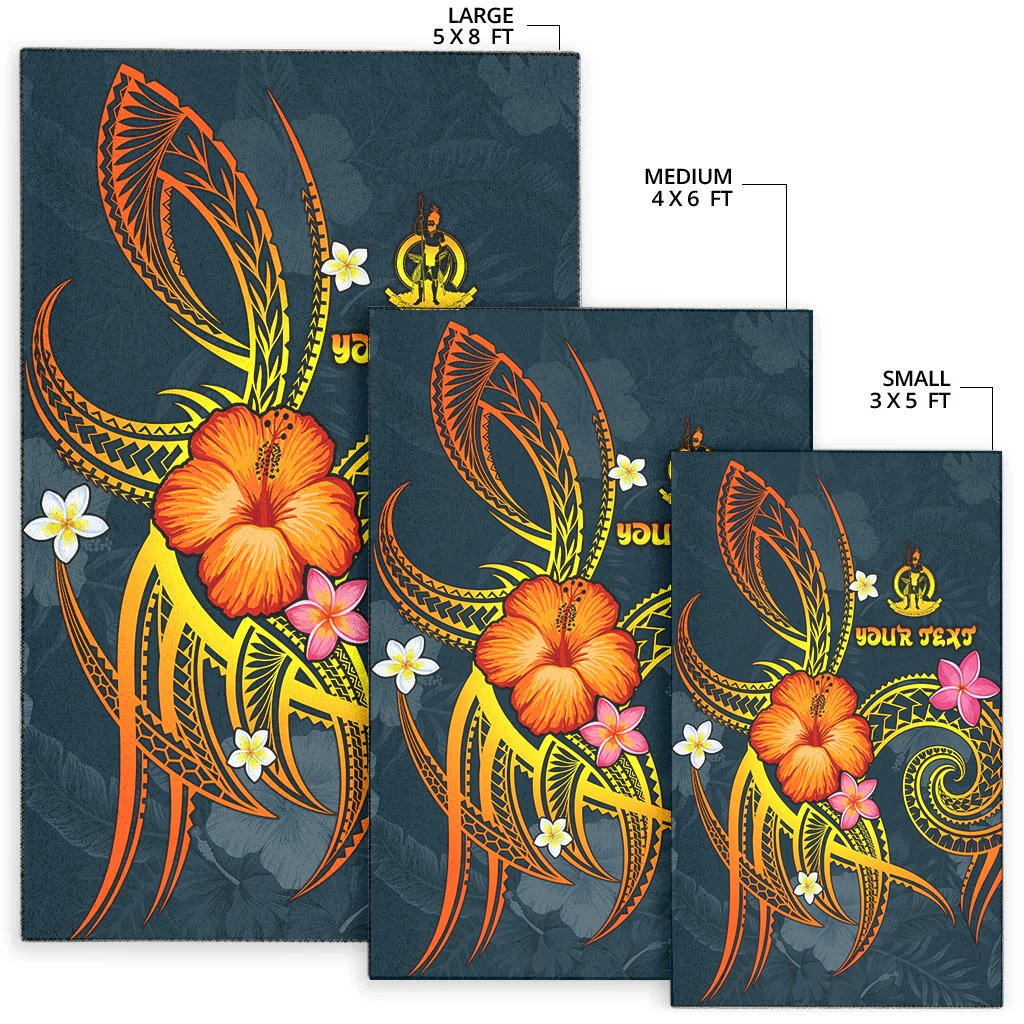 Vanuatu Polynesian Personalised Area Rug - Legend of Vanuatu (Blue) - Polynesian Pride