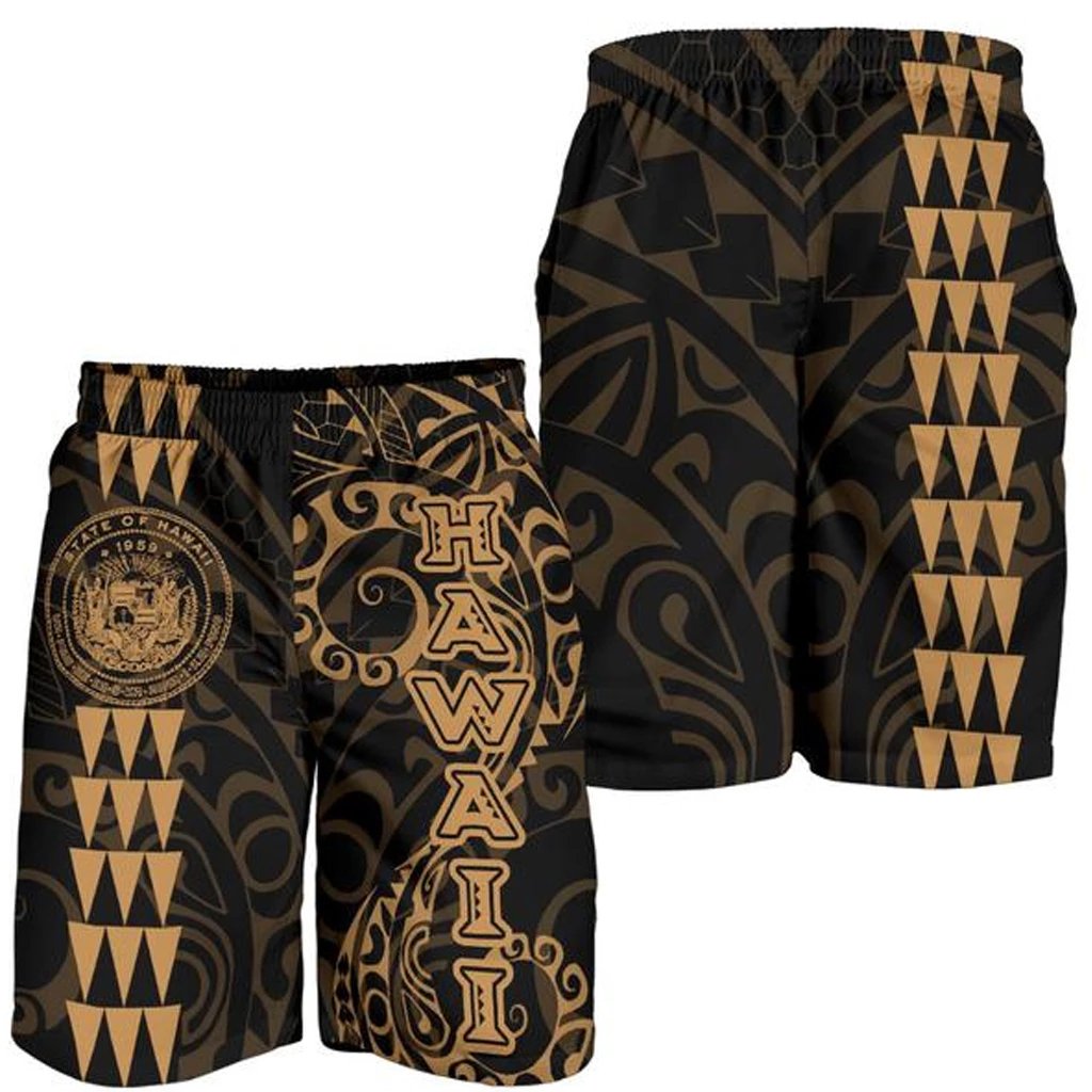 Hawaii Coat Of Arms Men's Shorts Gold Gold - Polynesian Pride