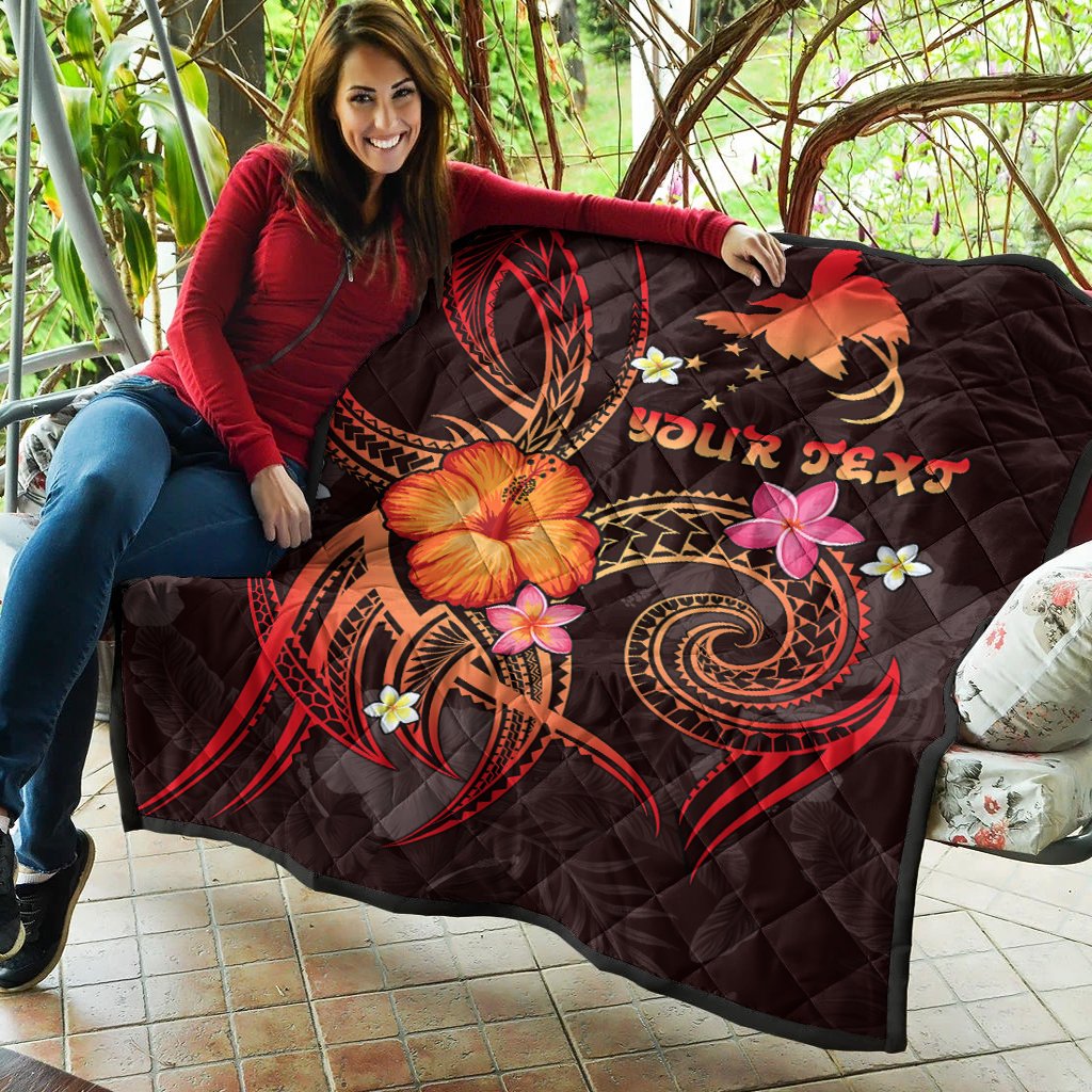 Papua New Guinea Polynesian Personalised Premium Quilt - Legend of Papua New Guinea (Red) - Polynesian Pride