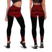 Hawaii Polynesian Women's Custom Personalised Leggings - Hawaii Pride Red Version - Polynesian Pride