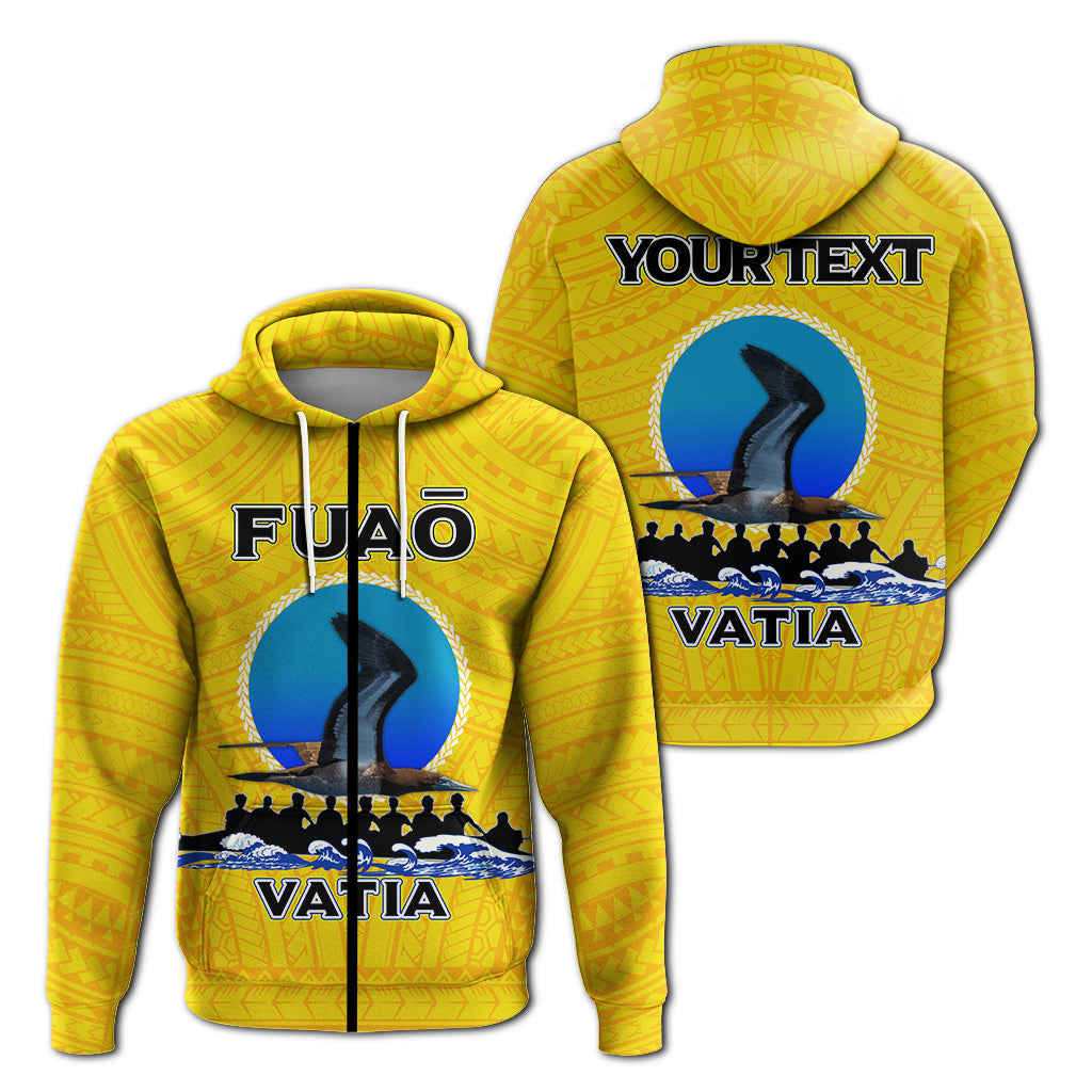 Custom American Samoa Zip up Hoodie Fuao of Vatia Pride LT12 Unisex Yellow - Polynesian Pride