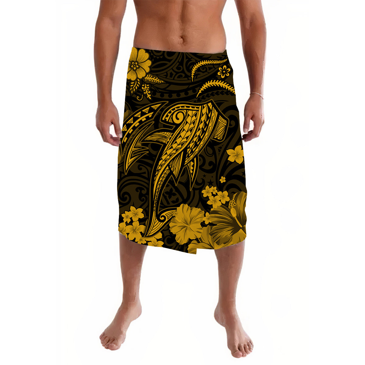 Hawaii Lavalava Polynesian Gold Shark LT13 Gold - Polynesian Pride