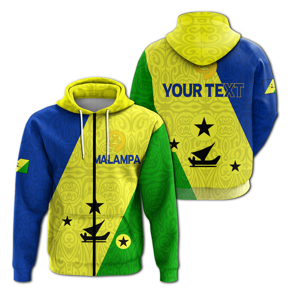 Custom Vanuatu Malampa Province Zip up Hoodie Flag Style LT12 Unisex Yellow - Polynesian Pride